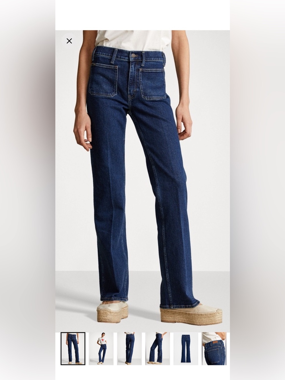 POLO RALPH LAUREN High-Rise Flair Jeans in Dark Blue